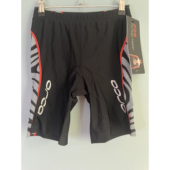 Orca Womens 226 Tri Pant, Black Orange White Triathlon Short pant UK 10 US SMALL - Picture 1 of 8